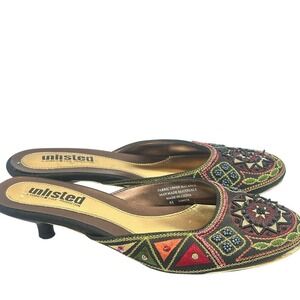 Unlisted Beaded Embroidered Mule Heels Size 6.5